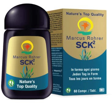 MARCUS ROHRER SCK2, Spirulina, Clorella, Kombu, Klamath, Metabolismo, Perdita di Peso, Integratore Alimentare, Naturale, Vegan, 60 Compresse (1 Mese)