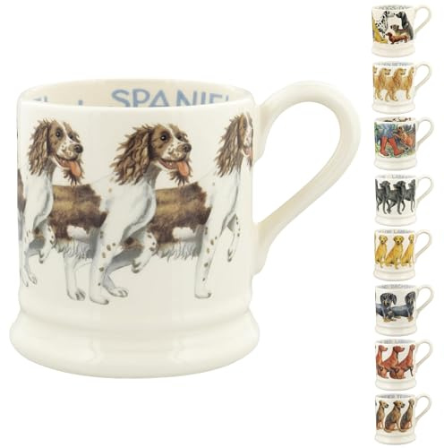 Emma Bridgewater Large Mug 1/2 Pint, Ceramic Coffee Mug Large - Stoneware Mug, Cappuccino, Latte, Coffee, Tea Cup - Beautiful Mugs, Birthday Gift - Coffee Mug Brown & Cream Spaniel