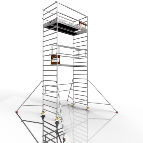 ALTEC Profigerüst AluLight XXL, Arbeitshöhe 7 m, Breite 1,35 m, Länge 2,5 m, inkl. Rollen und Auslegern, TÜV-geprüft, Made in Germany