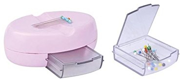 ZickZackNaehmaschine Magnet-Nadelkissen in rosa/Pastell mit Stecknadelfach und Stecknadeln