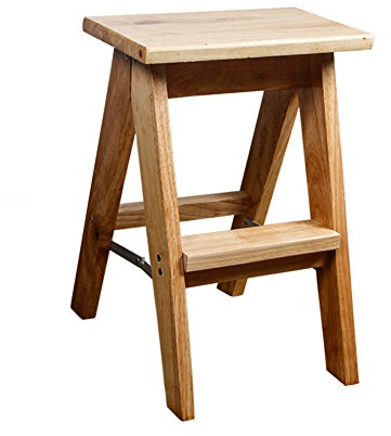 LUNEZY Escalera Plegable Taburetes Escaleras Madera Maciza Multifunción Portátil Hogar Banco Cocina Ascender, 2 Tamaños (Size : 32x19x45CM)