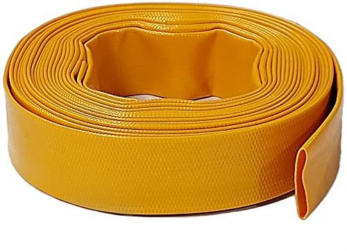 10 m x 51 mm (2 Zoll), flacher Wasserablauf, Teichpumpenschlauch, Gelb