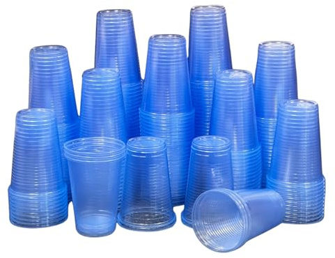 HOT BARGAINS Blue Plastic Cups 7oz/180ml Reusable tumblers 500 Pack