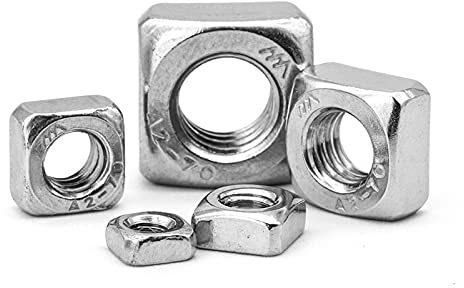 T nut 185 stücke Square Nuts Sortiments Kit A2 Edelstahl M3 M4 M5 M6 M8 Metrische quadratische Nüsse einstellen vierseitige Nüsse