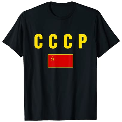 Russland Ussr Flagge Sowjetunion Hammer Sichel Socialist Cccp T-Shirt