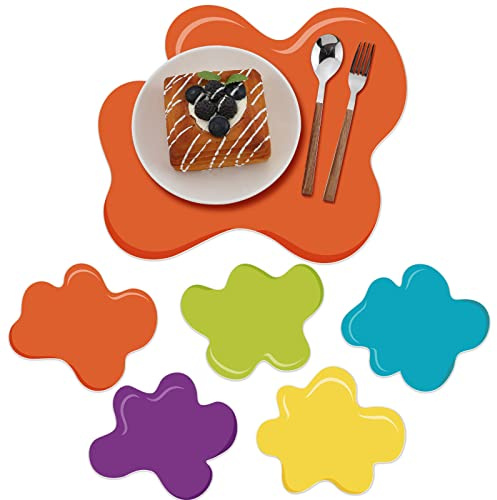 Buryeah Set of 50 Little Artist Party Placemats - Disposable Paint Splatter Place Mats, 12.8'' x 11'' Colored Table Placemats for Toddlers, Kids, Students, Classroom, Birthday Party