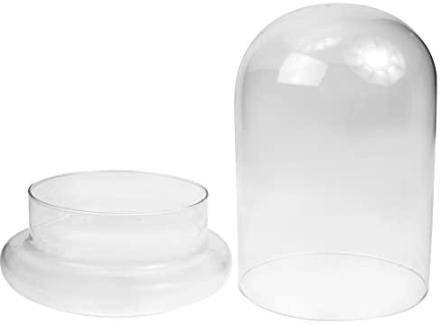 Garneck Eternal Flower Dome Glass Display Bell 15cm x 20cm U-shaped Glass Cover Decorative Preserved Flower Cover for Diy Miniature Terrariums and Home Office Decoration