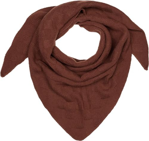 styleBREAKER Señoras XXL Bufanda Triángulo de Punto Unicolor con Diseño de Punto de Damas, Maxi Bufanda, Bufanda Triangular, Bufanda de Invierno Caliente 01020047, color:Marrón oscuro