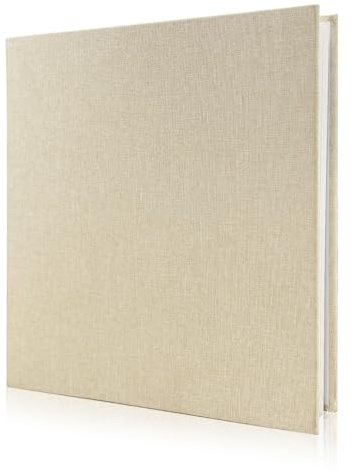 Fotoalbum zum Selbstgestalten, Scrapbook Photo Album Groß Fotoalbum Leinen 40 Seiten Postkartenalbum Baby Hochzeit Album,Beige