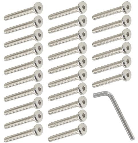 50pcs Vis à Tête Cylindrique à Six Pans M6*40mm Vis de Lit Boulons Meubles Tete Plate Filetage Partiel pour Meubles Berceaux Lits et Chaises (M6*40)