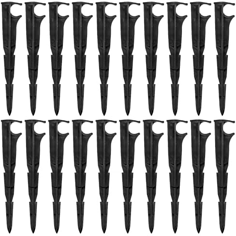 VooGenzek 20 Pièces 16mm Piquets de Support de Tuyau D'irrigation, D'irrigation D'égouttement Support, Irriging Drip Support Stakes, pour Tube d'égouttement 16mm, pour Potagers, Jardins, Parterres