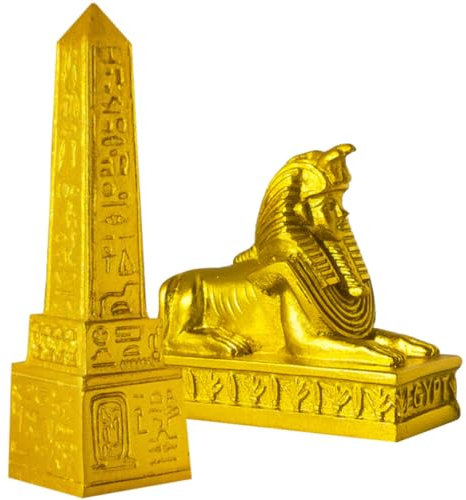 MAGICLULU Ägyptische Sphinx-Statue Sphinx-Statue Ägyptische Pyramide Kunstharz Alte Ägyptische Sphinx-Gott-Skulptur Für Schreibtischregal