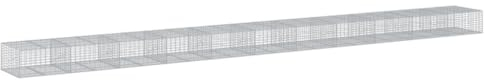 vidaXL Gabionkorg med skydd 1100x100x50 cm galvaniserat järn, gabionkorg, stenmur, gabionmur, gabionkorgar, stenmurar, gabinmurar, gabionvägg