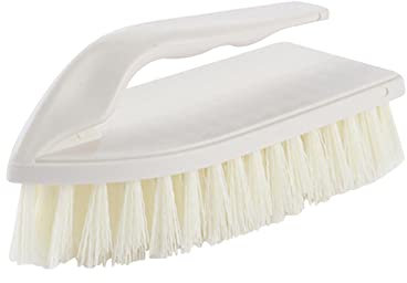 ALEOHALTER Spazzola per strofinare le mani, resistente, con impugnatura comoda, spazzola per la pulizia del bagno, della cucina, delle piastrelle del pavimento e della doccia (beige)