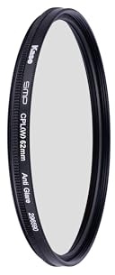 Kase CPL III - Filtro SMP delgado atornillado multicapa, vidrio óptico templado endurecido, antirreflejos, baja reflexión (62 mm)