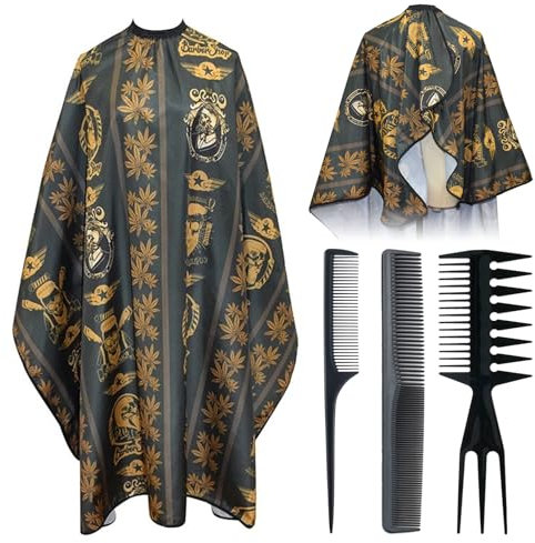 Zasjon Professionale Mantella Parrucchiere, Impermeabile Mantella Barbiere con Chiusura a Scatto Regolabile, Mantella per Capelli con Pettine da Parrucchiere, Mantelle Taglio Parrucchiere Barber Cape