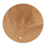 Halora Perlenkette Damen Goldkette Perlen Choker Kette mit Perle Halskette Schmuck Gold Pearl Necklace Geschenke