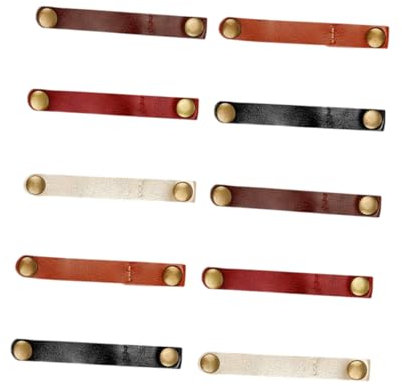 Holibanna 10piezas Enrollador De Cable De Cuero Sujetacables Portátil Para Auriculares Clips Para Cables Usb De Práctico Enrollador De Auriculares