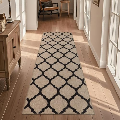 TUKDAK Boho Runner Rugs for Hallway Non Slip 60x180cm, Woven Runner Rugs for Kitchen, Braided Absorbent Long Floor Carpet, Washable Floor Mat for Entryway, Entrance, Bedroom, Hall