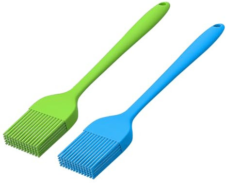 2 Pcs Pincel Cocina,Cepillo para Repostería Fácil de Limpiar Cepillo de Silicona para Parrilla Pincel Aceite,Resistentes Calor,para Cocinar,Barbacoa,Pasteles,Hornear