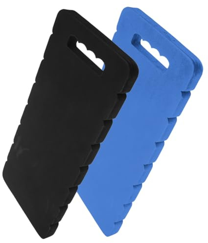 WEKADRIN Tapis De Genou Créatif Multifonction pour Jardinage Et Travaux Ménagers Extérieurs, Lot De 2 Coussinets pour Genoux en Eva Bleu Et Noir, Portable, Antidérapant Et Résistant