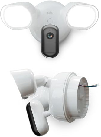 Arlo 2K HDR Flutlicht Überwachungskamera Aussen, kabelgebunden, 2er-Set | LED-Flutlicht, 2K HDR, Farbnachtsicht, 160° Weitwinkel, Bewegungsmelder, Alexa, Arlo Secure Testzeitraum inklusive
