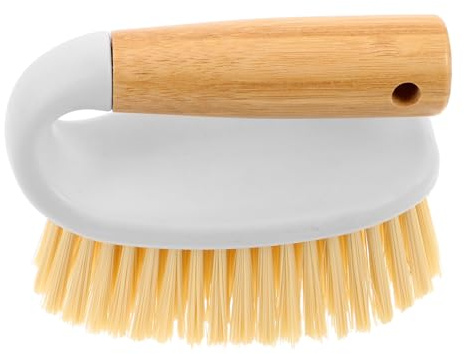 Hohopeti Narrow Utility Cleaning Hand Brush with Handle for Bathroom Floor and Tile Grout Stiff Bristle Scrubber for Crevices Lightweight Multi Function Tool for Kitchen and Home Cleaning