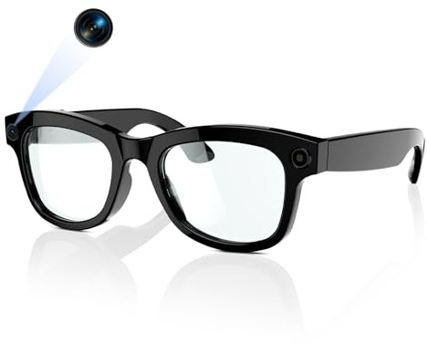 Elprico Occhiali Intelligenti con Fotocamera, Traduttore di AI con Fotocamera da 8 MP, Occhiali Video Bluetooth con 26 Traduzione in Lingua per Chiamate Manifatte e Viaggi (Luce anti -blu)