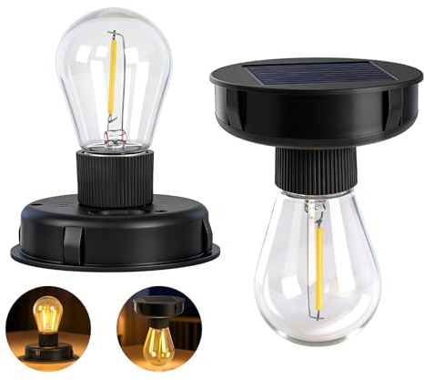 OUTONLIFE Set 2 Ricambi Lanterna Solare Esterno – Copertura Impermeabile con LED Bianco Caldo, Ideale per Giardino, Campeggio, Tenda, Escursionismo e Pesca (Ø 8 cm)
