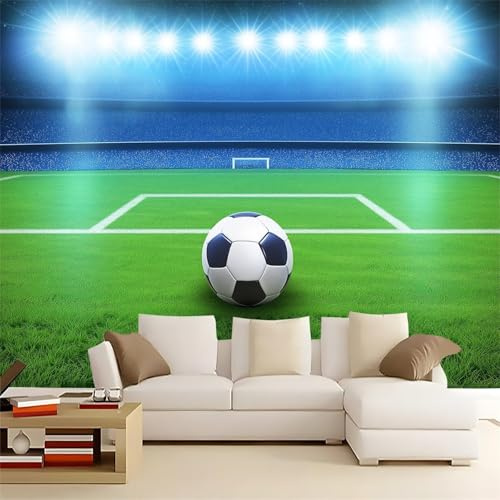 Fotomurales Decorativos Pared Estadio de Futbol 250x175 cm Papel Pintado Tejido No Tejido Chico Fotomural 3D Mural Paredes Papel Tapiz Decoración Salón o Dormitorio a-9107
