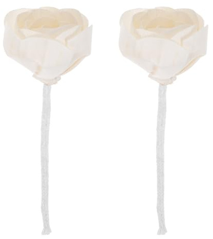 Yardenfun Diffusore di Aromi con Fiori per Diffusori a Forma di Rosa 7cm, 2 Pezzi con Stoppino di Cotone per Oli Essenziali, Diffusore Floreale senza Fiamma per Bagno e Camera da