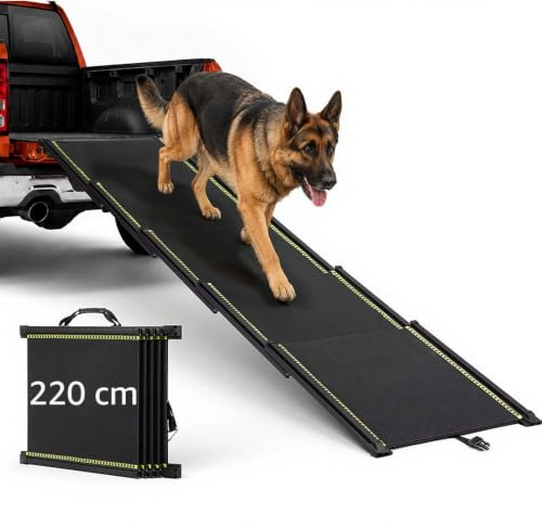 unipaws 220 cm Teleskop Hunderampe für Auto & SUV, 51 cm breit, bis 68 kg