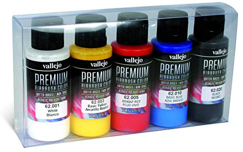 Juego de pinturas premium para aerógrafo, 5 colores