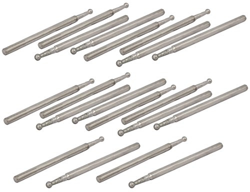 sourcing map 20 Stück 2.35mm Schaft 2mm D. Kopf Kugel Schleifen montiert Bit DE de