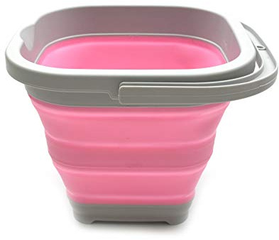 SAMMART Faltbarer rechteckiger Korb/Eimer, 5 l, rechteckig, 5 l (5L Rectangular, Rosa)