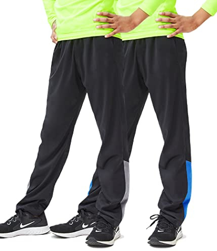 DEVOPS Boys Active Performance Workout Athletic Training Pants (Small, Black [2 Pack])