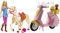 Barbie Doll and Horse & FRP56 ESTATE Mo-Ped Motorbike for Doll, Pink Scooter, Vehicle, Multi-Colour