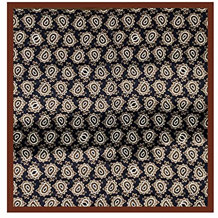 UK_Stone Herren 100% Seide Bandana Halstuch Krawatte Anzug Taschenhandtuch 50 * 50cm (Paisley #4 Braun Dunkelblau)