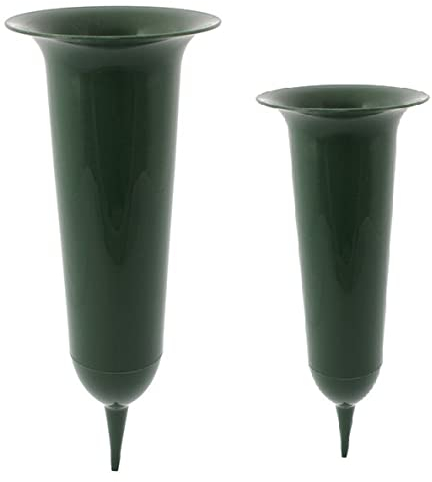 Vaso per tomba, 2 pezzi, verde scuro