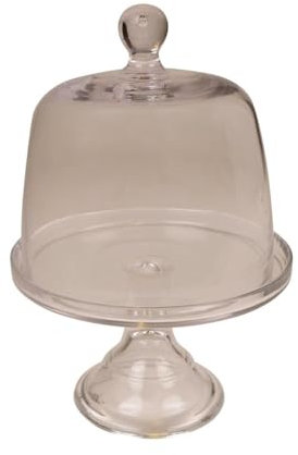 INNA-Glas Campana para Tartas DORABELLA con Tapa, Soporte, Transparente, 22cm, Ø21cm - Cúpula de Cristal