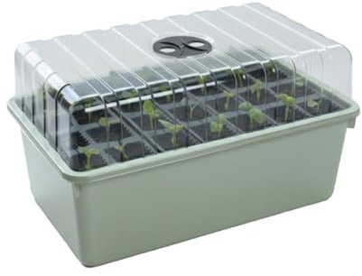 Garland 28 Cell Deep-Root Success Kit – 12 cm Germination Tray with Lids, Seed Tray for seedling & Ventilated Propagator, Split-Cell Design for plants, Recycled UK Plastic for Greenhouse Set of 2