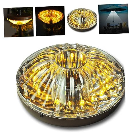 OSALADI Regenschirmlicht Mit Leds Lumen Kabellos Abnehmbar Für Camping Terrassenschirmmast Garten Notlicht Warmweiß Tragbar