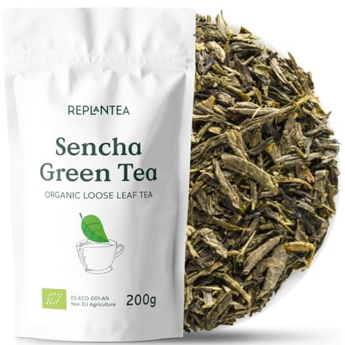 TE VERDE GRANEL Ecológico 200g (100 Tazas) | TE VERDE SENCHA en Formato Ahorro de China en Hojas Enteras REPLANTEA