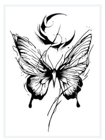 2 Temporary Tattoo Stickers Butterfly Moon Arm Dark Female And Male Juice Plant Ink Waterproof Semi-Permanent And Long-Lasting For 2 Weeks Without Reflection