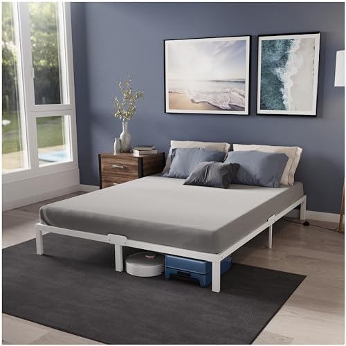 Dreamzie - Bett 120x200 Weiß mit Lattenrost aus Metall - 35 cm Höhe | 32 cm Stauraum · Bettgestell · Für Matratzen geeignet · Stabile Konstruktion · Leichte Montage · Modernes Design