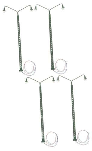 DIYEAH 4 Piezas Modelo Luz De Jardín Accesorios De Muñeca Escala Accesorios De Tren Modelos De Trenes Mesa De Arena Material De Construcción Decoración Luz De Tren Modelo Pilar De