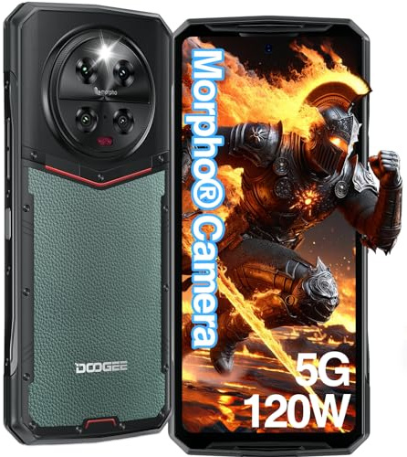 DOOGEE DK10 [2024] Telephone Portable Incassable 32GB+512GB, 2,5K AMOLED 6,67 FHD+ 120 Hz, Caméra Quadruple 64 + 50 MP, 5150mAh 120W, Dimensity 8020, Android 13 Smartphone Incassable, IP68IP69K/NFC