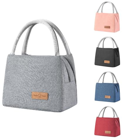 BRYN Kühltasche Klein 8.2L, Kleine Kühltasche Faltbar, Lunchtasche für Unterwegs, Strand, Arbeit, Schule, Reisen, Camping, Picknick（Grau）