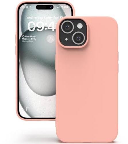 YATWIN för iPhone 15 Plus Skal, Premium Flytande Silikonfodral Mobilskal med Silkesmjuk Yta, Ultratunn, Stöttålig & Repighetsbeständig Skydd – Rosa
