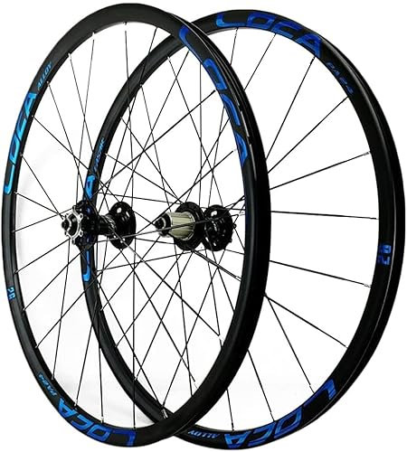 Mountainbike-Laufradsatz 26/27,5/29, Scheibenbremsen-Fahrradräder für 7-12-Gang-Kassette, Fahrradräder Schnellspanner MTB-Laufradsatz 24 Löcher, Blau 1,27,5 Zoll